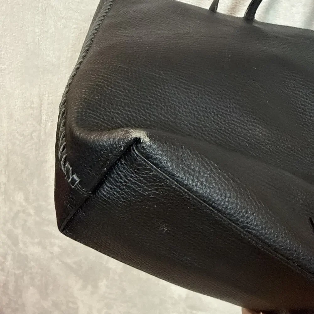 Rebecca Minkoff Black Pebbled Leather Tote Classic Carry all Capsule Purse